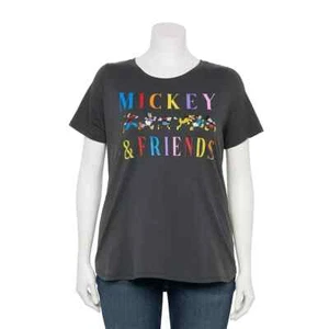 Mickey Minnie Goofy Pluto Donald Daffy Disney T Shirt 2X Black Vacation Tee New - Picture 1 of 1