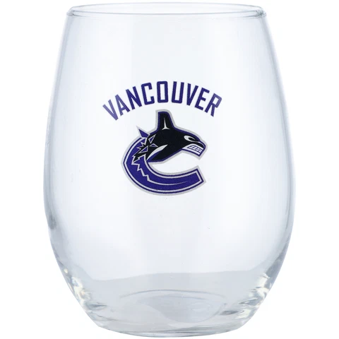 Vancouver Canucks 15oz. Stemless Wine Glass Cover