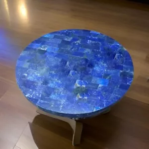 Tavolino consolle bar 24" elegante pietra lapislazzuli moderno casa camera da letto deco - Foto 1 di 8