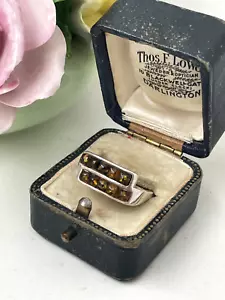 GORGEOUS VINTAGE MODERNIST 925 SOLID STERLING SILVER AMBER RING SIZE Q 8 - Picture 1 of 14