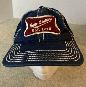 Gorra de béisbol New Orleans Louisiana Est 1781 azul blanco costuras sombrero con tirantes - Imagen 1 de 7