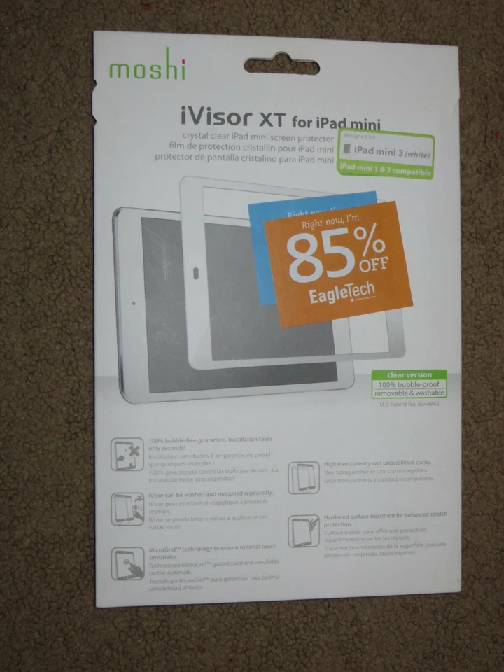 NEW NIP Moshi iVisor XT for iPad mini 3 (1 or 2 compatible) screen protector - Image 1 of 1