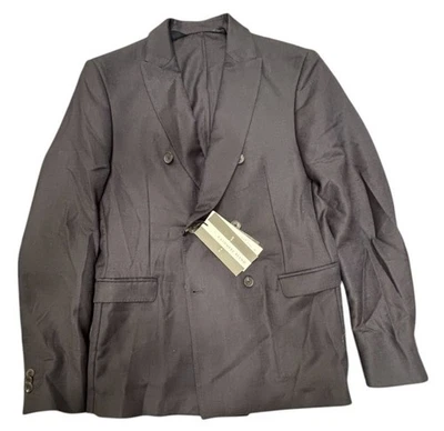 Blazer Zara Man Jacket Sports Coat Cashmere Grey Double Breasted New EU 50 UK 40 - Image 1 of 4