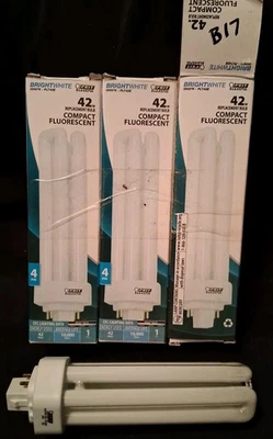 3 Feit Elec 42w Compact Fluorescent Bulb 4 Pin Bright White 3500K PLT42E/35 - Image 1 of 2