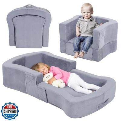 Cama de Viaje Whiffee para Niños Pequeños, Silla Sofá Cama Portátil Plegable 2 en 1,  Foto 1 de 4