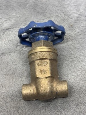 Nibco 3/8” ambas as extremidades de solda bronze latão válvula de porta peça de encanamento - Imagem 1 de 3