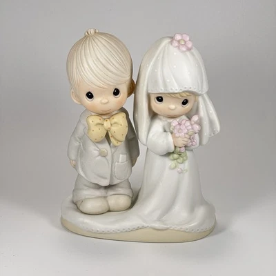 Topper de pastel vintage Precious Moments Lord Bless You & Keep You Bride & Groom nuevo en caja Foto 1 de 4