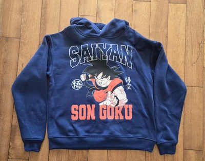 Dragonball Z Saiyan Son Goku 蓝色连帽衫男孩尺寸 L (14-16) — 第 1/4 张图片