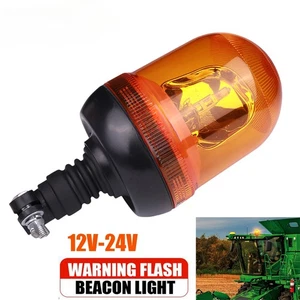 12V 24V Rotating Flashing Beacon Flexible DIN Pole Mount Tractor Warning Light - Foto 1 di 10