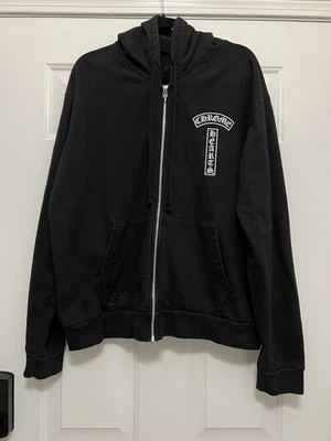 Moletom com capuz Chrome Hearts barra T EUA com zíper tamanho médio preto - Imagem 1 de 4