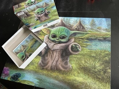 Ceaco Disney Star Wars Mandalorian Thomas Kincade Grogu 500 Piece Puzzle - Image 1 of 4