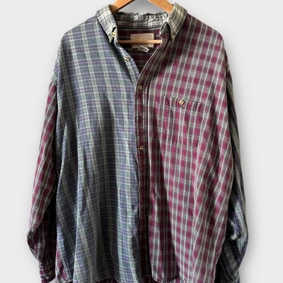 Great Land Mens Two Tone Plaid Long Sleeve Button Up Shirt Size XL Collared - Image 1 of 4
