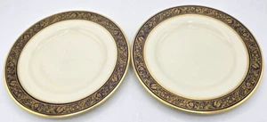 Lenox Barclay 6.25" Bread Appetizer Plates Ivory Cobalt Blue Gold Set of 2 - Picture 1 of 5