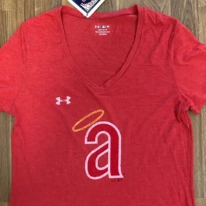 NWT Under Armour Los Angeles Angeles MLB Baseball Red T-Shirt Women's Medium - Picture 1 of 4