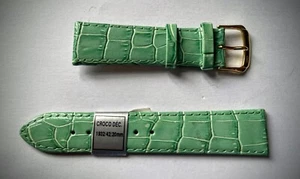 Rhein Fils 20mm Crocodile Decor leather watch strap Brand new Aquamarine Green - Picture 1 of 4