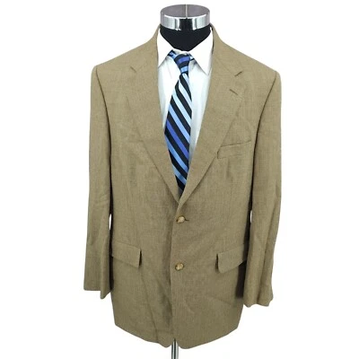 Blazer Roundtree & Yorke Para Hombres 42L Beige Lana Worsted Abrigo Deportivo Chaqueta 2 B Ventilación Foto 1 de 4