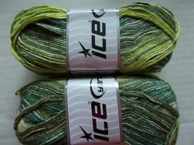 Ice Yarns Cotton Spray yarn, Green Shades, lot of 2, (269 yds ea) - Image 1 of 2