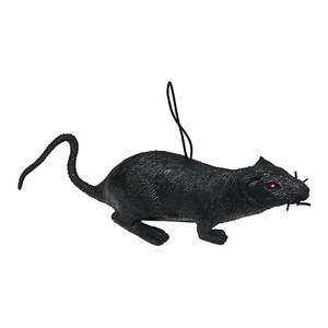 Black Rubber Halloween Fake Rat Toy Decoration Joke Prank Mouse Prop Trick 20cm - Picture 1 of 1