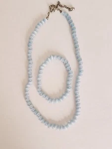 Two-tone Blue Necklace & Matching Stretch Bracelet - Picture 1 of 2