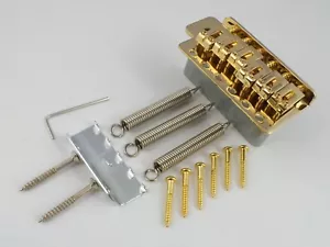 Oro Trémolo Puente + 6 Tornillos + Muelles para STRATOCASTER Guitarra 52.5mm - Imagen 1 de 5