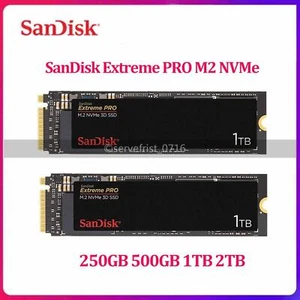SanDisk Extreme PRO M.2 NVMe 3D SSD 250GB 500GB 1T 2TB Solid State Disk PCIe Lot - Picture 1 of 6