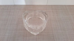 Oleg Cassini  Crystal  Heart Shape Lidded Box Votive Candle Holder Signed EUC - Picture 1 of 13