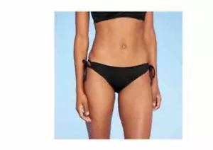 Women's Keyhole Medium Coverage Hipster Bikini Bottom Kona Sol Black M - Picture 1 of 2