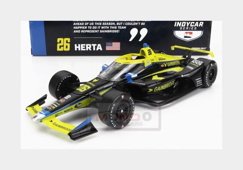 1:18 GREENLIGHT Honda Team Andretti #26 Indy 500 2023 Colton Herta GREEN11183 - Immagine 1 di 2