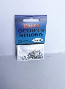 Raven Octopus Hooks, One 25 Pack, Size #8 - Picture 1 of 2