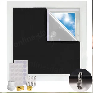 100% Blackout Shades Blinds Curtains for Baby Nursery, Bedroom, Office or Travel - Picture 1 of 7
