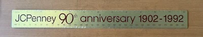 De colección JC PENNEY Grandes Almacenes 90 Aniversario 1902-1992 ¡Regla de 12 pulgadas de Metal! Foto 1 de 2