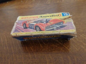 VINTAGE MATCHBOX LESNEY SUPERFAST NO.19 ROAD DRAGSTER EMPTY ORIGINAL BOX ONLY - Picture 1 of 2