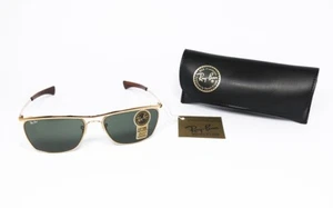 NOS VINTAGE SUNGLASSES RAY BAN OLYMPIAN II DELUXE BAUSCH LOMB G-15 GOLD SQUARE - Picture 1 of 10