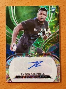 2021 Spectra Neon Green Rookie Auto #281 Tyson Campbell Jaguars #'d 3/35 - Picture 1 of 2