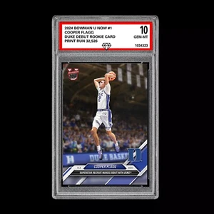 Graded 10 Cooper Flagg #1 Debut Duke RC Rookie 2024-25 Bowman U Now Card - Picture 1 of 4