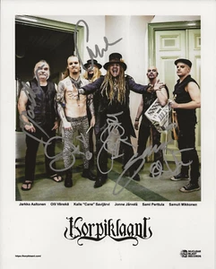 Korpiklaani REAL hand SIGNED Photo #2 COA Autographed Shamaani Duo Shaman - Picture 1 of 2