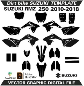 SUZUKI RMZ 250 2010-2018 Template Vector Format Ai CDR EPS PDF M105 - Picture 1 of 2