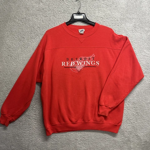 Detroit Red Wings Sweater Mens XL Red NHL Crewneck Sweatshirt Lee Sports Cover