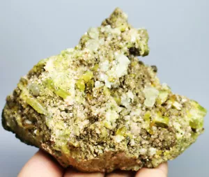 417g Top ! Natural Olivine & epidote Quartz Crystal Rocks Reiki Mineral Specimen - Picture 1 of 11
