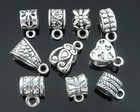 50pcs/Lot Mixed Tibetan Silver Bails Beads Connector Fit Charm Bracelet ZY08