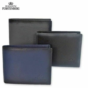 Egon Furstenberg Cartera Mini Hombre Piel Auténtica Monedero Tarjetas de Crédito - Imagen 1 de 4