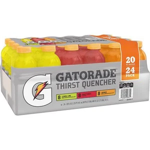 (24 BOTTLES) 20 oz GATORADE SPORTS DRINKS VARIETY ORANGE,LEMON-LIME, FRUIT PUNCH - Picture 1 of 6