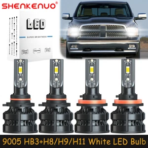 For Dodge Ram 1500 2500 3500 2009-2010 9005+H11 LED Headlights Bulbs High Low Z8 - Picture 1 of 18