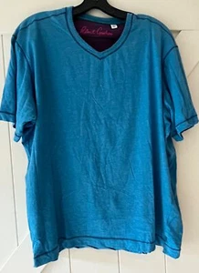 Robert Graham Heather Blue Cotton Blend V-Neck Men's T-Shirt SIZE 2XL - Picture 1 of 1