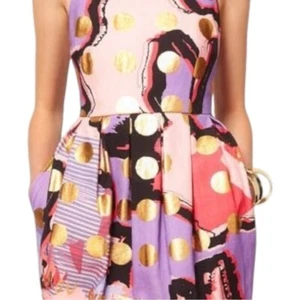 RARE ASOS Black Lauren McCalmont Foil Spot Graffiti Print Dress Artist Collab 6 - Picture 1 of 6