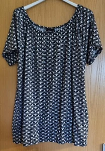 Shirt blau mit weißem Muster Gr. 48 - Bild 1 von 2