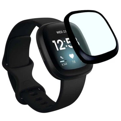 StrapsCo Clear PMMA & PET Curved Screen Protector for Fitbit Versa 3