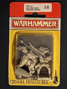 Cold One Knight Standard Bearer - Dark Elves - WFB - 90s - OOP - Metal - Picture 1 of 2