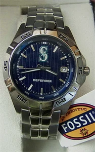 Seattle Mariners Fossil Watch Mens Three Hand Date Wristwatch - Picture 1 of 1