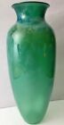 Vintage 2-24-82 Josh Simpson Iridescent Green Art Glass Vase - 15"